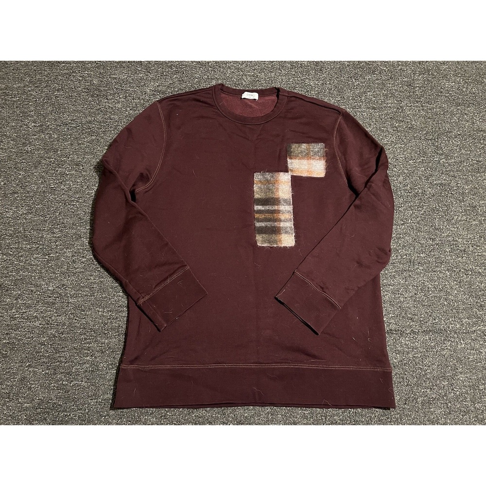 CMMN SWDN 100% Cotton Burgundy Felt Patch Sweatshirt UK Medium